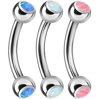 Eyebrow Piercing Ball Opal, 3  pieces