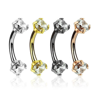 Eyebrow Piercing Zirconia Internally Threaded, 4  pieces