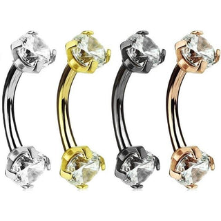 Eyebrow Piercing Zirconia Internally Threaded, 4  pieces