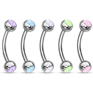 Eyebrow Piercing Illuminating synthetic Stone, 5  pieces