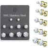 Zirconia Silver 5 pair, 5 s pairs