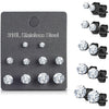 Zirconia Silver 5 pair, 5 s pairs