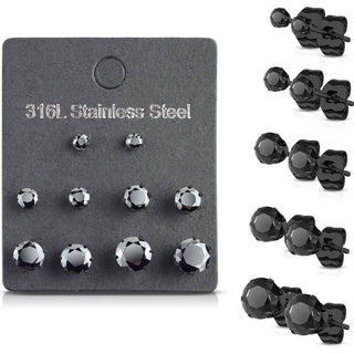 Zirconia Silver 5 pair, 5 s pairs