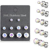 Zirconia Silver 5 pair, 5 s pairs