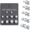 Zirconia Silver 5 pair, 5 s pairs