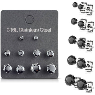 Zirconia Silver 5 pair, 5 s pairs