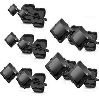 Square Zirconia 5 pairs, 5 s pairs
