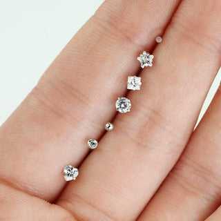 Nose Stud Set Zirconia, 7  pieces