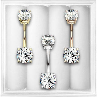 Belly Button Piercing Zirconia Internally Threaded, 3  pieces