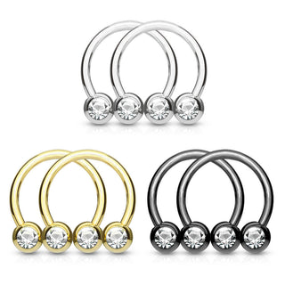Horseshoe Ball Zirconia, 6  pieces