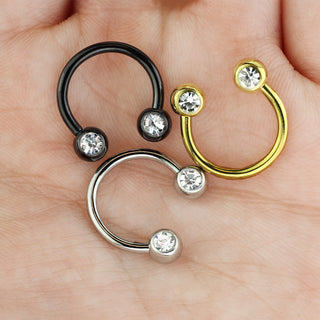 Horseshoe Ball Zirconia, 6  pieces