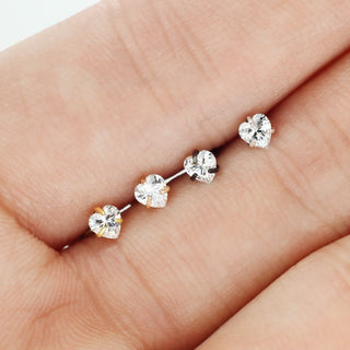 Labret Heart Zirconia Internally Threaded, 4  pieces