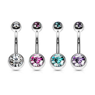 Belly Button Piercing Zirconia Ball Silver, 4  pieces