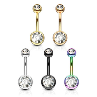 Belly Button Piercing Zirconia Round, 5  pieces