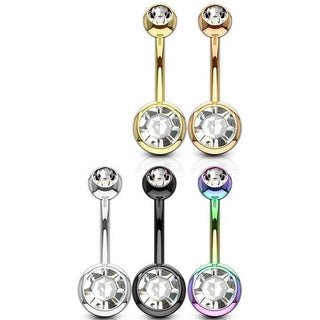 Belly Button Piercing Zirconia Round, 5  pieces