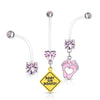 Belly Button Piercing Set Zirconia, 3  pieces