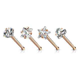 Nose Stud Set Zirconia Silver, 4  pieces