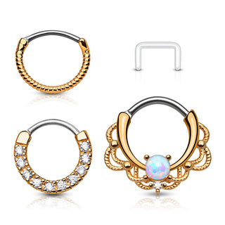 Septum Piercing Set Bendable, 3  pieces