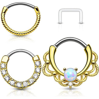 Septum Piercing Set Bendable, 3  pieces