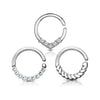 Septum Piercing Set Ring Zirconia Gold Bendable, 3  pieces