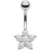 Bauchnabelpiercing Fünfblättrige Kristall Blume Blüte