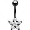 Bauchnabelpiercing Fünfblättrige Kristall Blume Blüte