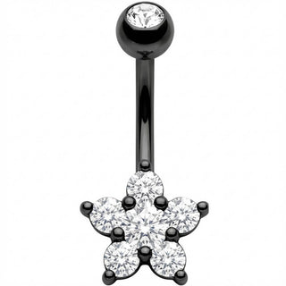 Bauchnabelpiercing Fünfblättrige Kristall Blume Blüte