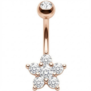 Bauchnabelpiercing Fünfblättrige Kristall Blume Blüte