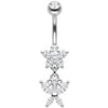 Bauchnabelpiercing Kristall Blume Anhänger Schmetterling