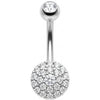 Bauchnabelpiercing Runde Kristall Pave Scheibe