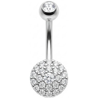 Bauchnabelpiercing Runde Kristall Pave Scheibe