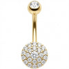Bauchnabelpiercing Runde Kristall Pave Scheibe