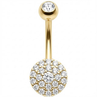 Bauchnabelpiercing Runde Kristall Pave Scheibe
