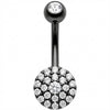 Bauchnabelpiercing Runde Kristall Pave Scheibe