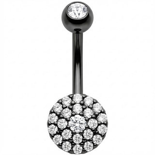 Bauchnabelpiercing Runde Kristall Pave Scheibe