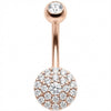Bauchnabelpiercing Runde Kristall Pave Scheibe