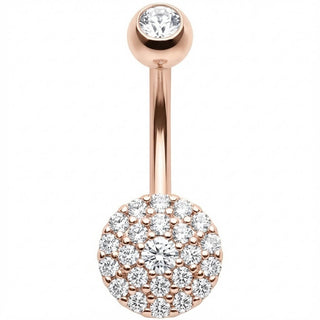 Bauchnabelpiercing Runde Kristall Pave Scheibe