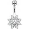 Bauchnabelpiercing Marquise Kristall Blüten Design