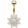Bauchnabelpiercing Marquise Kristall Blüten Design