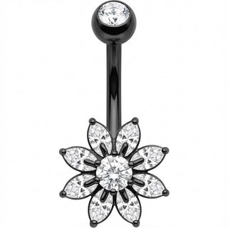Bauchnabelpiercing Marquise Kristall Blüten Design