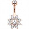 Bauchnabelpiercing Marquise Kristall Blüten Design
