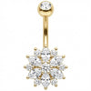 Bauchnabelpiercing Marquise Kristall Blume Blüte