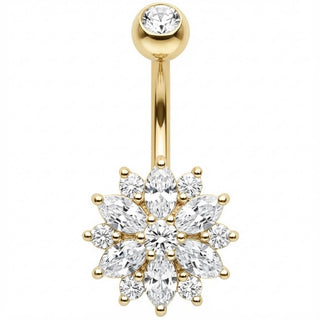 Bauchnabelpiercing Marquise Kristall Blume Blüte