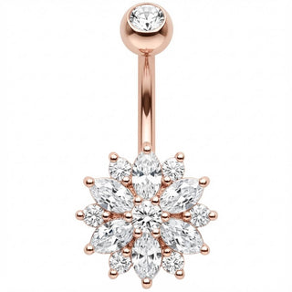 Bauchnabelpiercing Marquise Kristall Blume Blüte