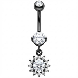 Bauchnabelpiercing Funkelnder Kristall Blüten Anhänger