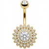 Bauchnabelpiercing Kristallbesetzte Sonnenblume