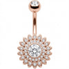 Bauchnabelpiercing Kristallbesetzte Sonnenblume