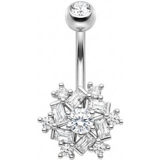 Bauchnabelpiercing Kristall Schneeflocke Baguette Cluster