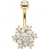 Bauchnabelpiercing Kristall Schneeflocke Baguette Cluster