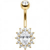Bauchnabelpiercing Ovaler Kristall Halo Strahlenkranz